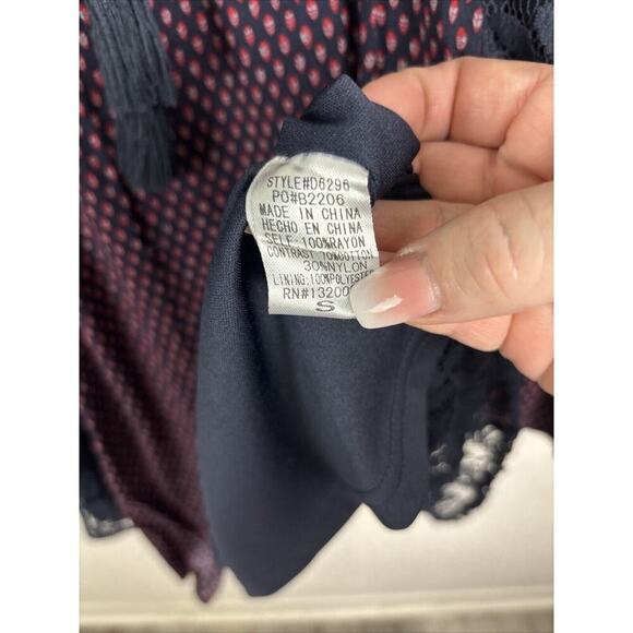 Entro Women’s Dress Size Small Blue Lace Boho Festival Feather Western Fashion‎ - Picture 7 of 9